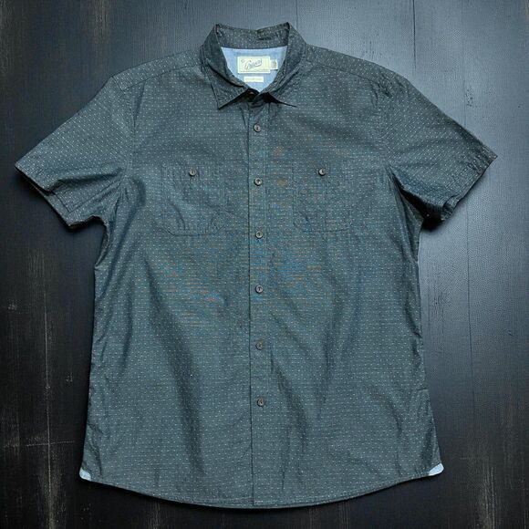 Grayers Casual Regular Fit Mini Polka Dot Grey Button Front Shirt Men's Size L - Picture 1 of 8